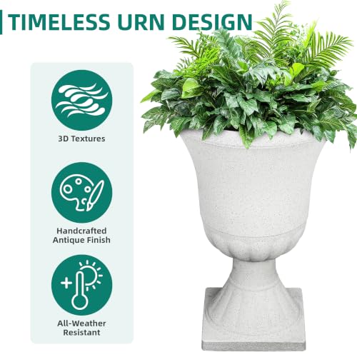 Autodaya 22" Large Urn Outdoor Planters Set of 2 (2 Count)