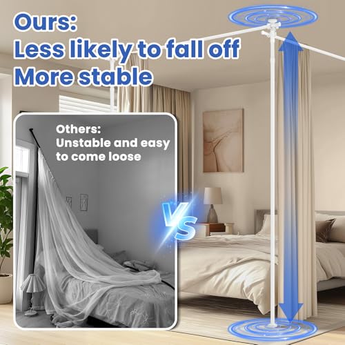 Room Divider Curtain Rods No Drilling Wall Divider for Room Separation