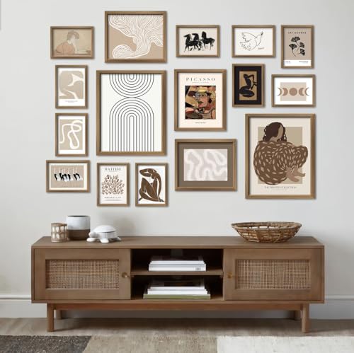 16 PCS Boho Eclectic Wall Art Decor (16 Count)