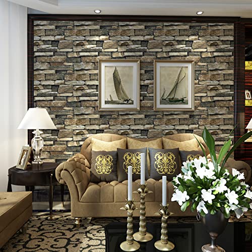 Peel and Stick Stone Brick Wallpaper (14.455 Sq Ft)