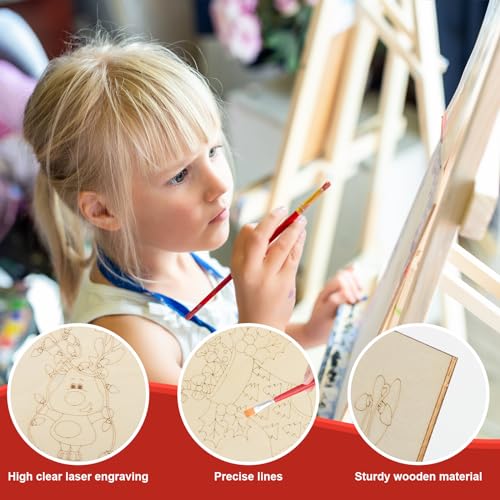 10 Pieces Large Christmas Unfinished Wood Crafts to Paint for Adults