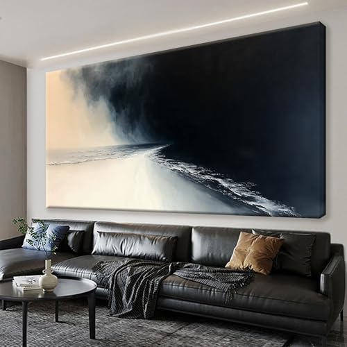 Abstract Wall Art For Living Room Black And White Wall Art Print Modern Canvas Art Wall Decor Painting Print Abstract Art Pictures For Bedroom Apartment Office Ready To Hang 24" X 48"