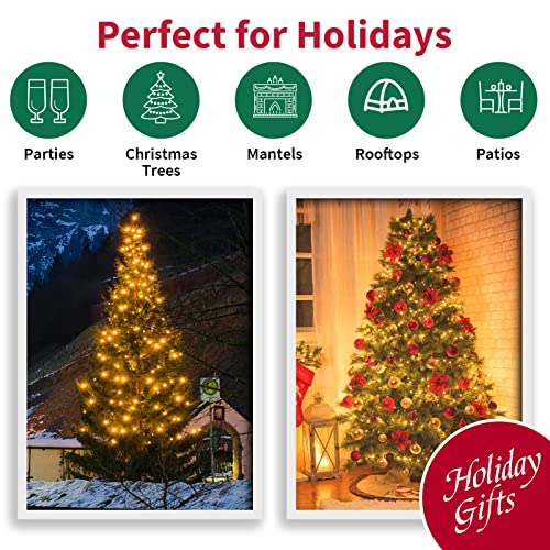 Yellow LED Christmas Lights Indoor Outdoor (300 Count)