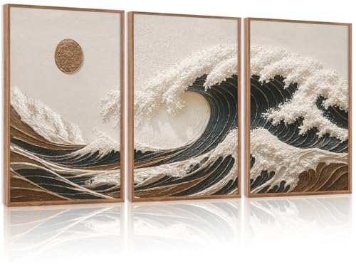 Great Wave Sunset Framed Canvas Wall Art