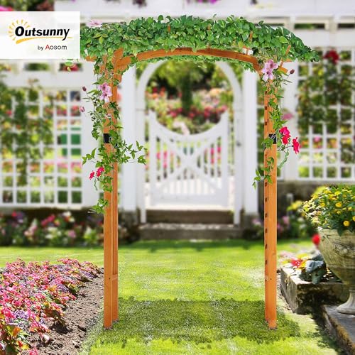 90in Wood Garden Arbor Arch with Trellis Wall Decor for Party