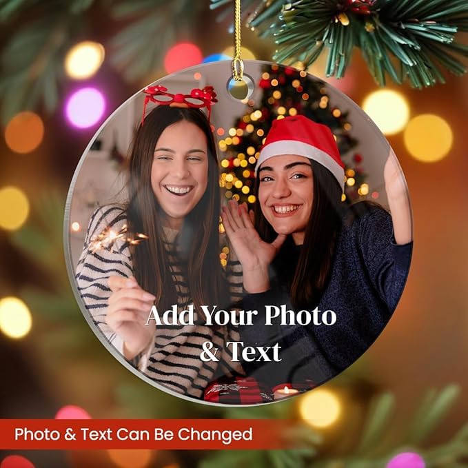 Personalized Best Friend Photo Christmas Ornament