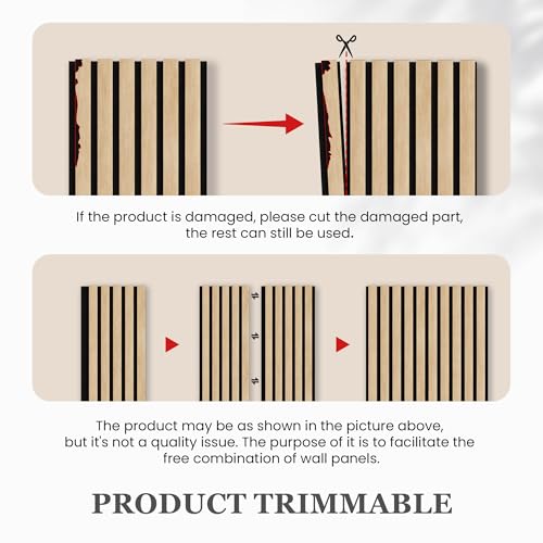 4 Pack 105.9" x 12.6" x 0.8" Acoustic Wall Panels Sound Absorbing (37.16 Sq Ft)