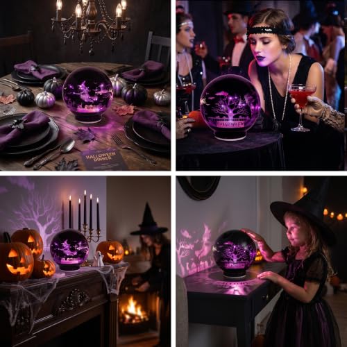 Halloween Decorations Rotating Lamp with Timer 360 Spooky Figurine Light