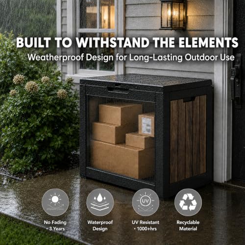 35 Gallon Outdoor Storage Box Waterproof Deck Box for Patio
