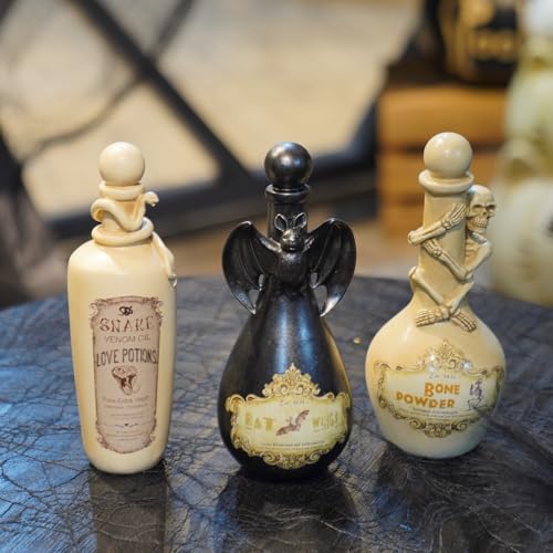 Halloween Poison Bottles Resin Snake Witch Potion Decor