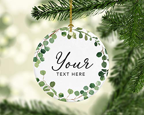 Personalized Round Ceramic Porcelain Christmas Tree Ornament Gift