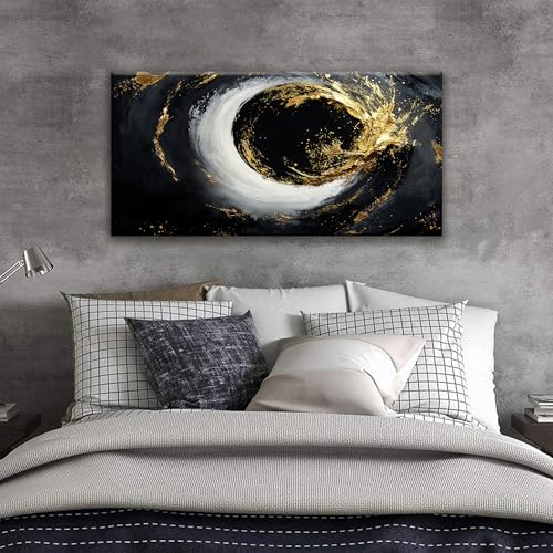 Canvas Art Wall Decor Print Modern Abstract Art Paintings Black And Gold Wall Art Prints Abstract Wall Art Pictures For Bedroom Kitchen Office Home Artwork 20" × 40"