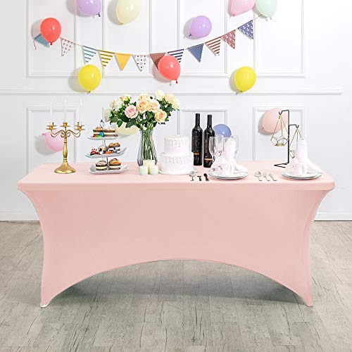 2Pack Spandex Table Cover for 4FT or 6ft or 9ft Table Universal Fitted Stretch Tablecloth for Party (2 Count)