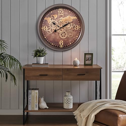 24 Inch Moving Gear Wall Clock for Living Room