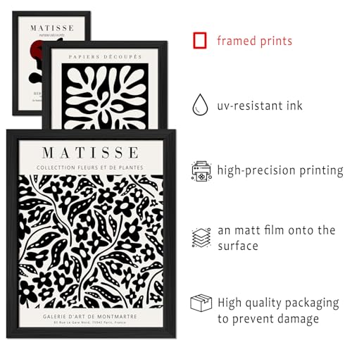 16 PCS Framed Black and White Wall Art Decor (16 Count)