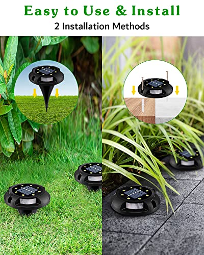 Solar Pathway Lights Uplight Sidelight 8 Pack Multi Color (8 Count)
