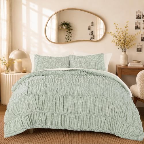 Green Gingham Full Size Comforter Sets