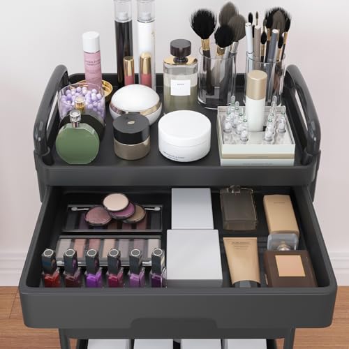 4 Tier Utility Cart with Drawer & Wheels