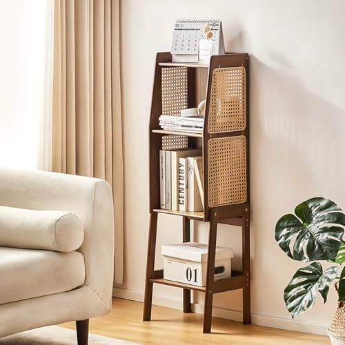 Bamboo Rattan Bookcase with Cabinet