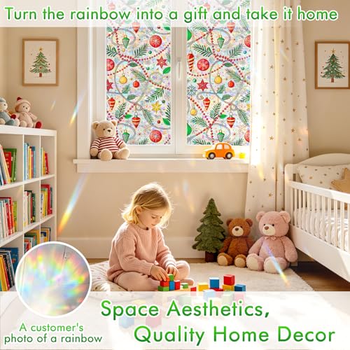Rainbow Stained Glass Window Privacy Film