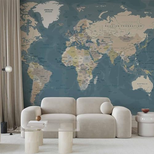 Premium Wall Mural World Map 157x110 in (8 Count)