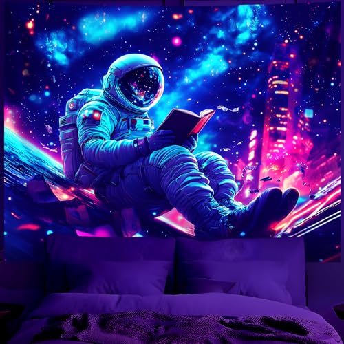 Astronaut Space Blacklight Tapestry 59"x51"