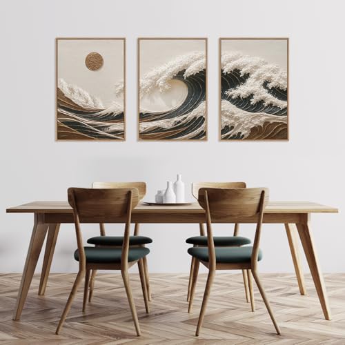 Sea Wave Framed Canvas Wall Art