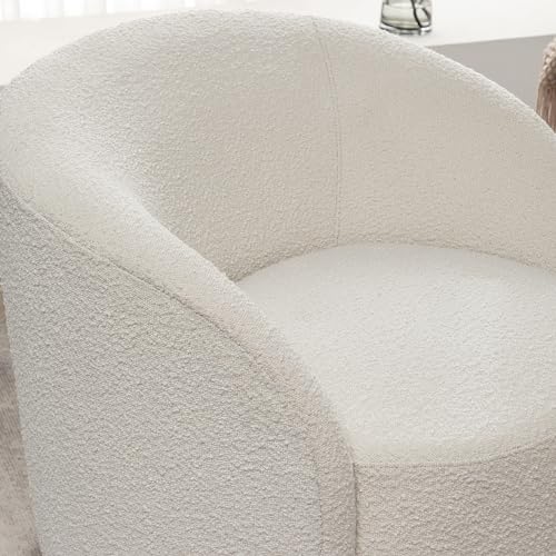 34" W No Assembly Boucle Swivel Barrel Chairs Set of 2 (2 Count)