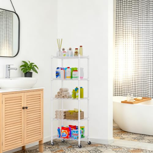 5 Wire Shelving Metal Storage Rack Adjustable Shelves