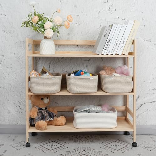 Small Woven Storage Baskets for Shelves (3 Count)