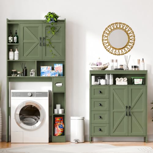 Farmhouse Storage Cabinet with 2 Doors and 4 Drawers