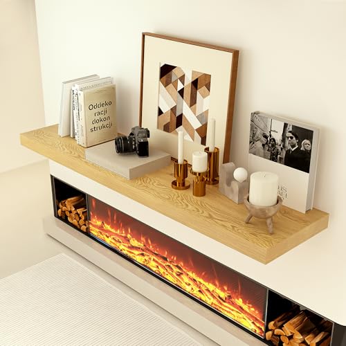 36 x 12 Deep Floating Shelves Wall Mounted Set of 1 Oak