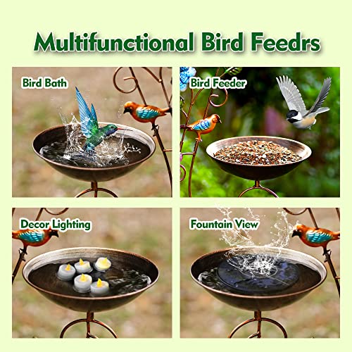 Metal Bird Bath with Trellis for Outside