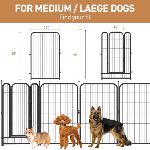 Metal Dog Playpen 45in H 16 Panels Heavy Duty Dog Fence