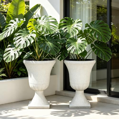 Autodaya 22" Large Urn Outdoor Planters Set of 2 (2 Count)