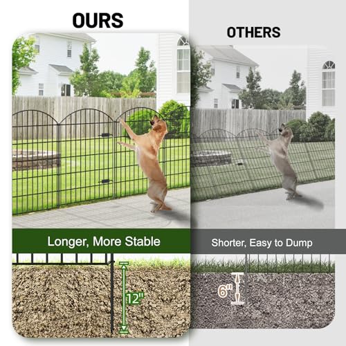 Metal Garden Fence with Gate 42 in x 23.3 ft (11732 sq in)