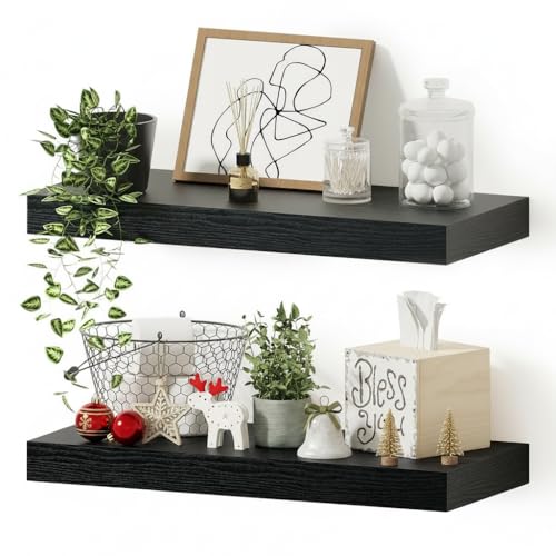 Black Bathroom Shelves Over Toilet (2 Count)