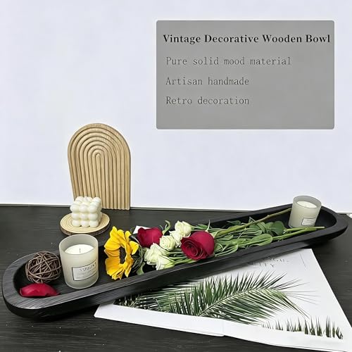 Wooden Dough Bowl Decor