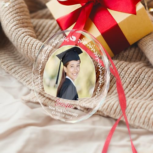 Personalized Graduate Glass Christmas Ornament 2026