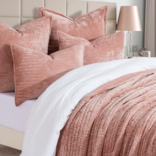 Stripe Channel Luxury Velvet Quilt Set King Size