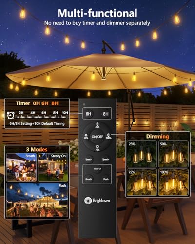 38FT Solar String Lights Outdoor (38 Foot)