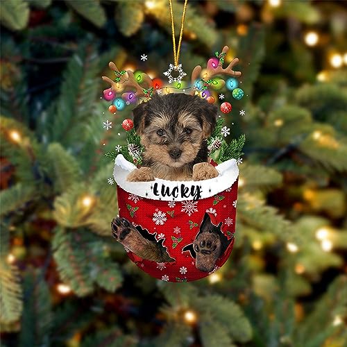 Yorkipoo Dog Christmas Ornament
