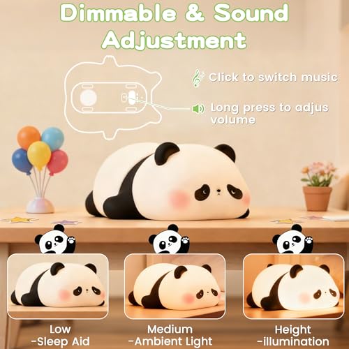 Panda Night Light with White Noise