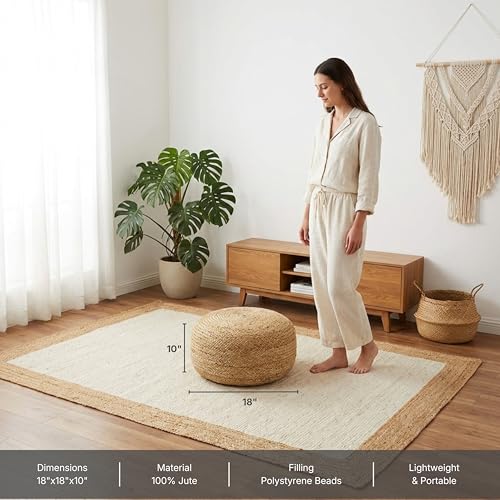 Jute Circular Low Pouf