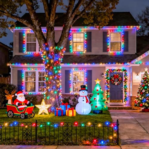 200 LED Multicolor Christmas Tree Lights Outdoor Indoor Clear Wire (66 Foot)