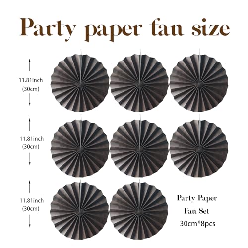 Coffee Party Decorations Hanging Paper Fans Set 12inch DIY