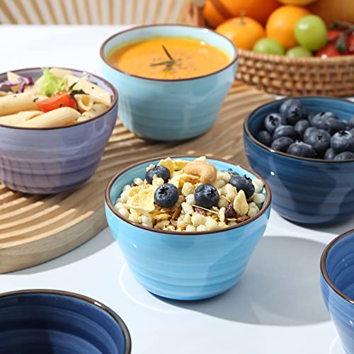 Ceramic 8oz Bouillon Cups 4 Inch Small Dessert Bowls for Soup Dipping Sauce Coffee Cupping (6 Count)