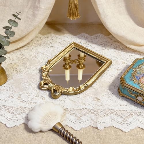 Vintage Carved Resin Desk Mirror