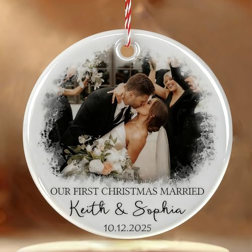 Personalized First Christmas Married Ornament 2026