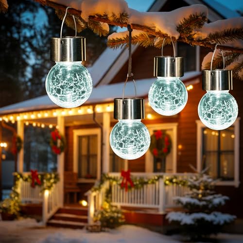 Solar Lights Outdoor Garden Decor Hanging Lantern for Outside 8 Pc (8 Count)